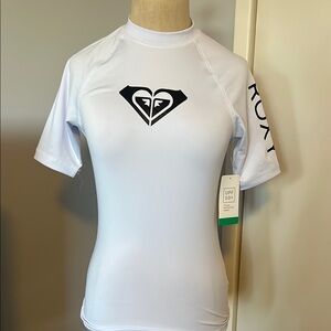 Roxy Women's White Short Sleeve Swim Shirt